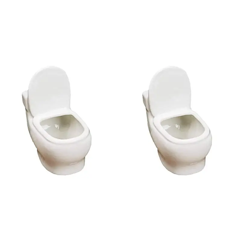 

【ALLOWANCE】2X White Toilet Plant Pot/Bonsai Pot/Flower Pot/Succulent Planter Perfect Gifts For Women, Mom Or Birthdays