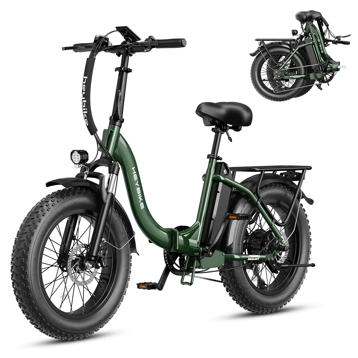 Ranger 2.0 Foldable Electric Bike for Adults,【1400W Peak Motor, 28+ MPH, 65 Miles Range】 20"×4 Fat Tire All-Terrain Ebik
