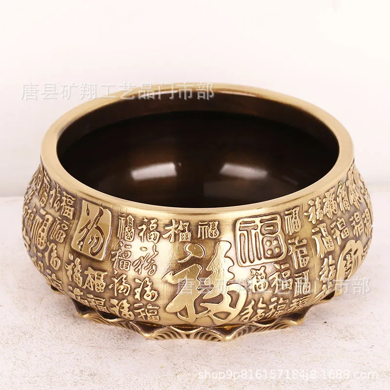 Brass Hundred Blessings Lotus , a copper incense burner ornament