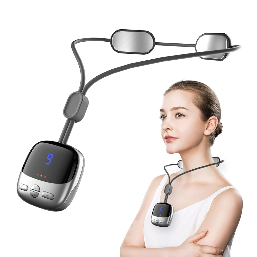 Mini Hanging Neck Massager Portable Muscle Stimulator Hot Compress Pulse Neck Massager Rechargeable Cervical Spine Massager