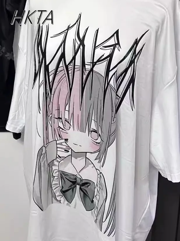 Japanische Mine Subkultur Zweidimensionale Rundhals Kurzarm T Shirt Frauen Sommer Druck Nette Lose Weiße T-shirts Top Weibliche