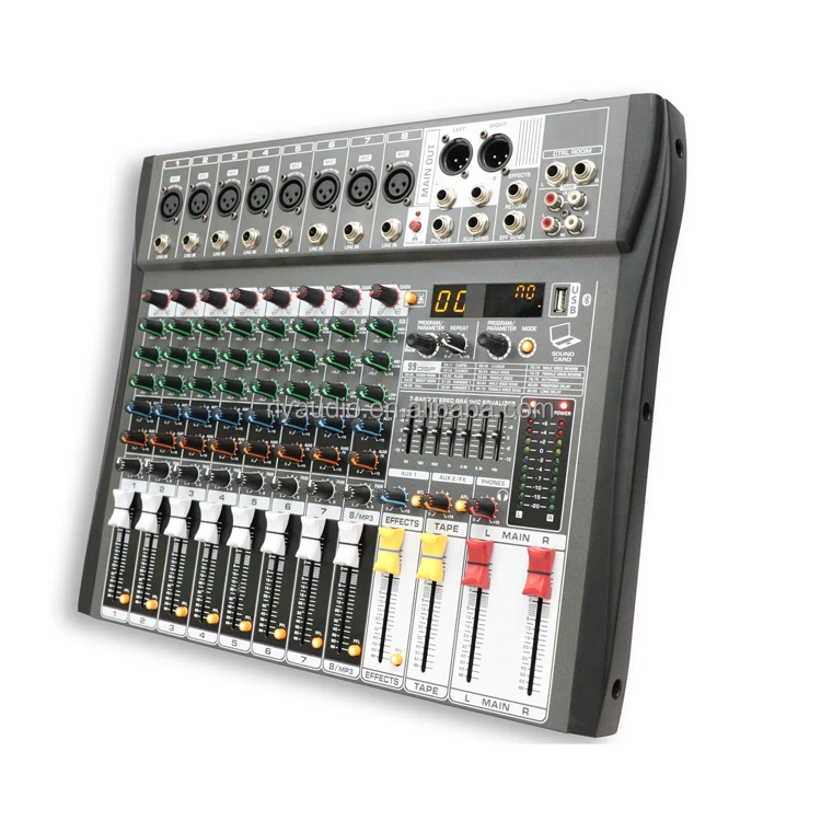 MX99-8i Mixer audio professionale Console di missaggio a 8 canali da utilizzare per DJ Stage