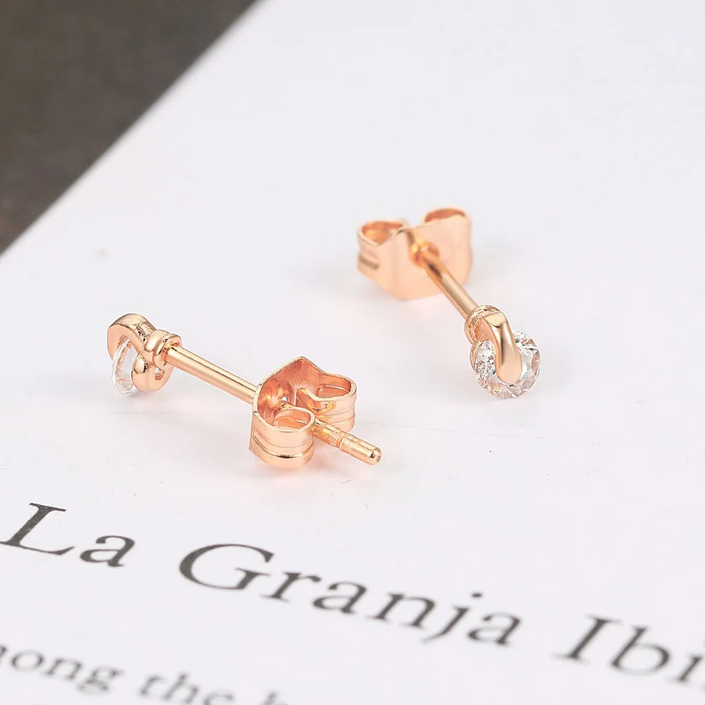 ZHOUYANG NEW Little Crystal Stud Earrings For Women Cute Small Zirconia Earing For Girls Daily Accession Fashion Jewelry E181
