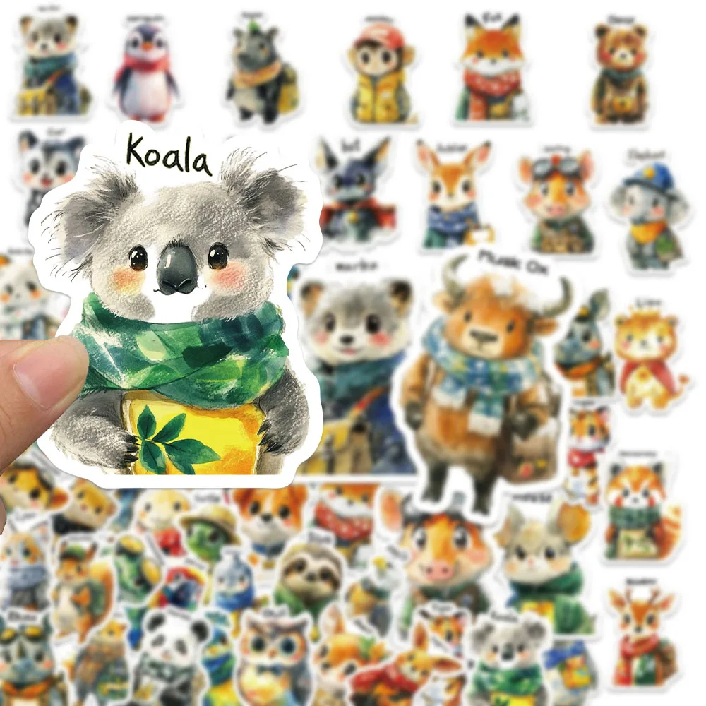 50 個夢のような動物漫画ステッカーパーソナライズされたクリエイティブコンピュータステッカーモバイルステッカー荷物ステッカー DIY 防水ステッカー
