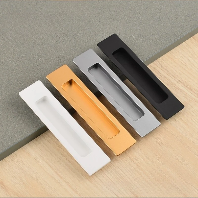 Recessed Flush Pull Handle Invisible Embedded Groove Finger Pull For Sliding Door Cabinet Wardrobe Kitchen Door