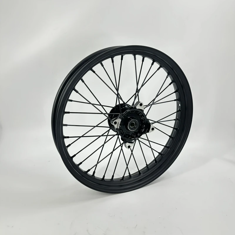 

Motorcycle WHEEL - FRONT - ALL BLACK - BLACK SPOKES For MUTT Motorcycle Original Parts MPT-0130