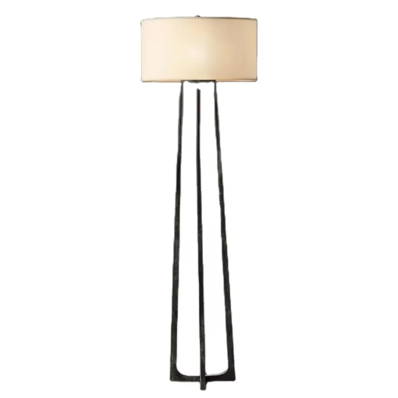 

Modern Decorative Brass Home Hotel Bedroom Metal Floor Light with Fabric Lampshade