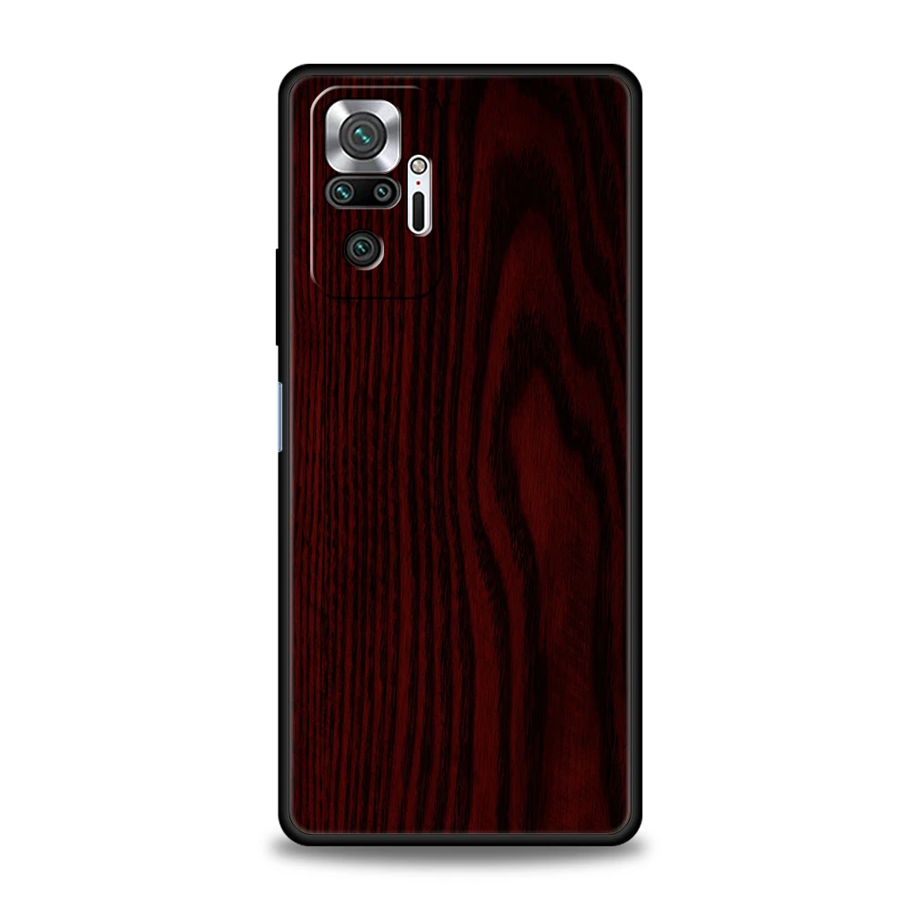 Carved Wood Phone Case Cover for Redmi 13C 10C Note 13 12 10 11 Pro Plus 7 8T K40 K50 Gaming Pro Plus Soft Shell Capas Funda Bag