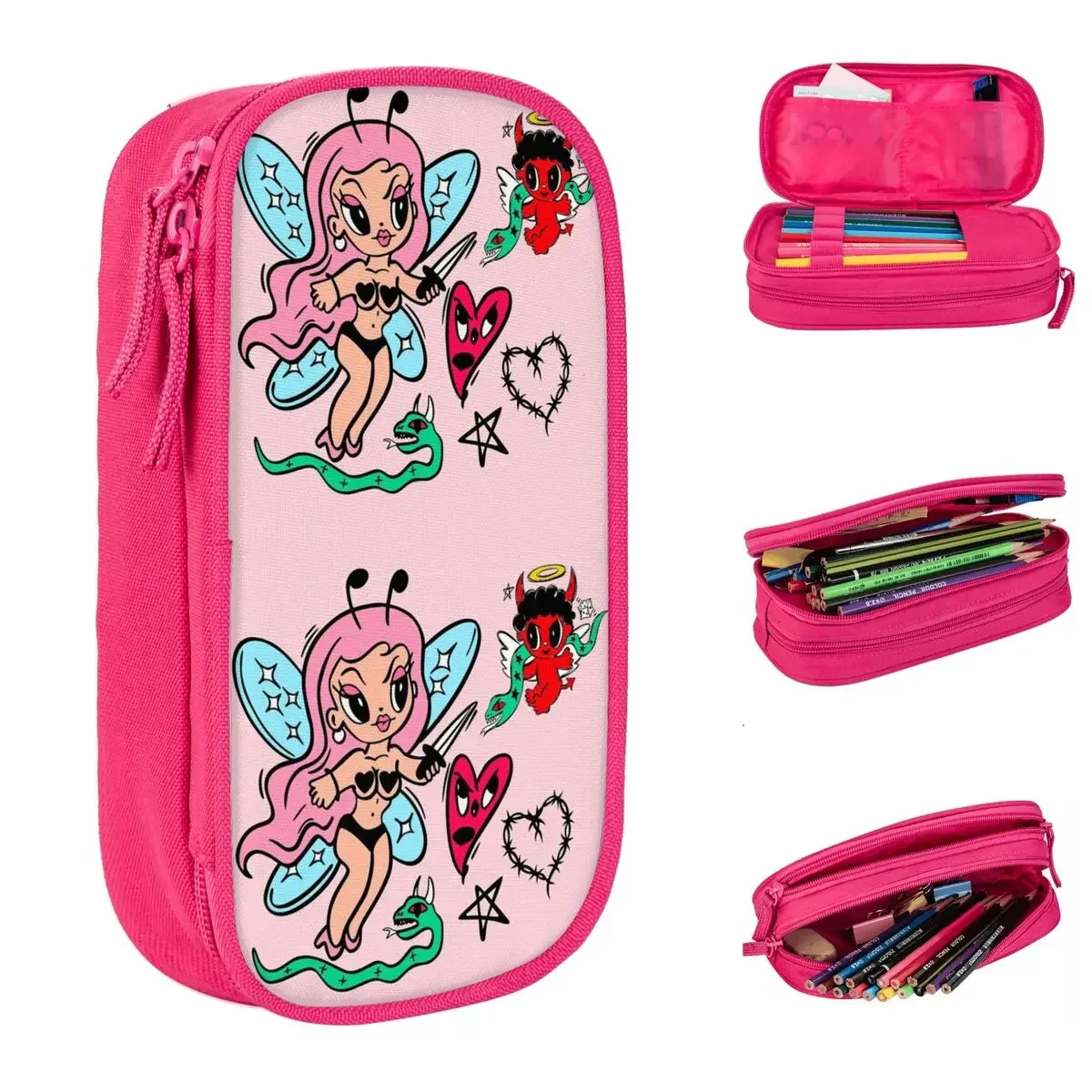 

Fashion Karol G Bichota Heart 2023 Pencil Cases Pencilcases Pen Box for Student Big Capacity Bags Office Gifts Stationery