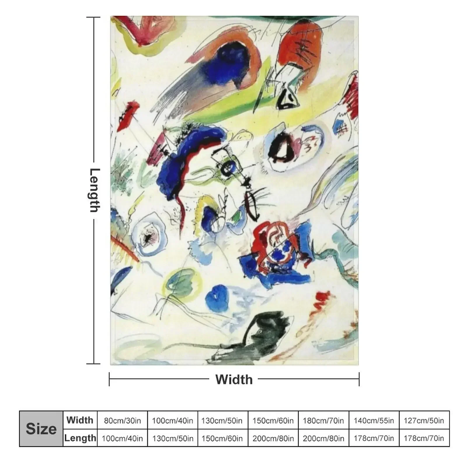 Kandinsky First Abstract Watercolor - Première Abstraction Throw Blanket couch cozy soft plush fuzzy picnic outdoor blanket