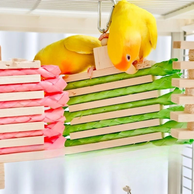 1pc Papagei Kauen Spielzeug Natürliche Balsa Holz Klettern Beißen Futtersuche Playstand Nymphensittich Conure Wellensittich Vogel Käfig Zubehör