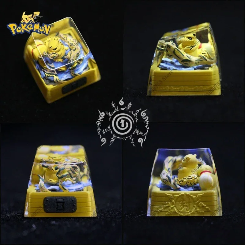 Pokemon Resin Keycaps Naruto Nekomata Customized Crystal Transparent Mechanical Keyboard DIY Cap Cute Keyboard Accessories Gifts