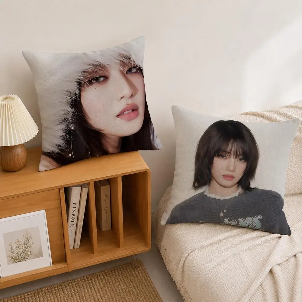 K-pop I-DLE MINNIE Cushion Cover Natural Linen Pillowcase Set, All-in-One Decor for Sofa, Bedroom & Chair