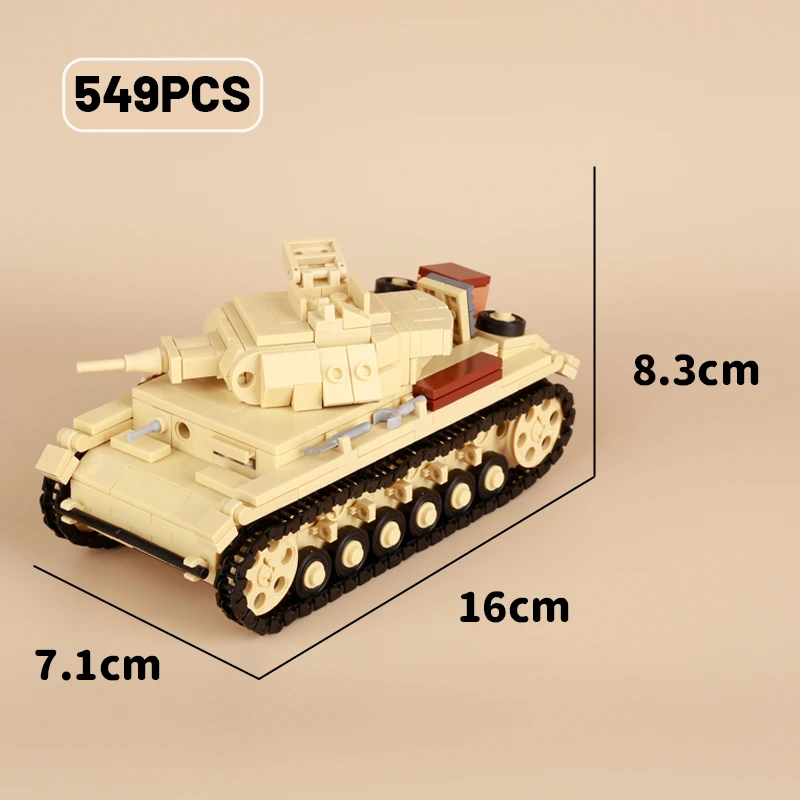 Military Mini Main Battle Tanks Building Blocks WW2 German Truck Vehicle SDKFZ.2 Army Soldier Figures Weapon Car Model Kids Toys