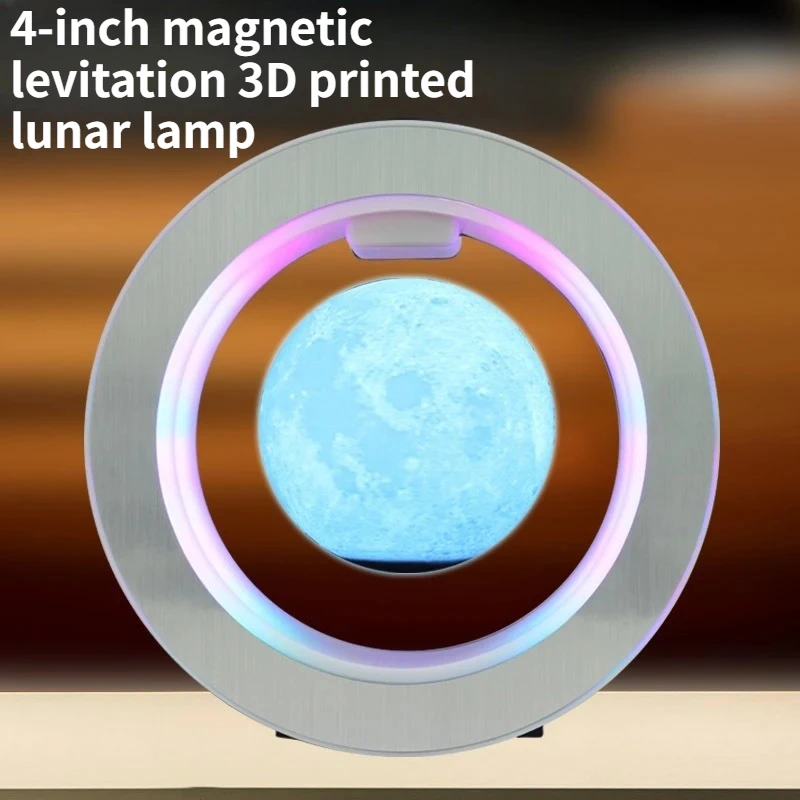 Creative Magnetic Levitation Globe 3D-printed Lunar Lamp Creative Lighting Decoration Home Tabletop Piece or Art Piece