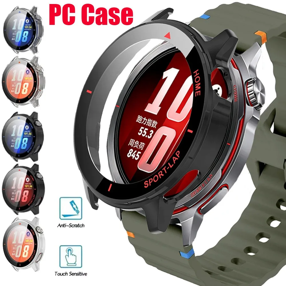 PC-Gehäuse + HD-Glas für Huawei Watch GT Runner 2 Allround-Kratzschutzrahmen Displayschutzschale für Huawei Watch GT Runner 2