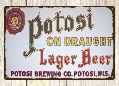 POTOSI ON DRAUGH LAGER BEER liquor drink club bar metal tin sign bedroom design