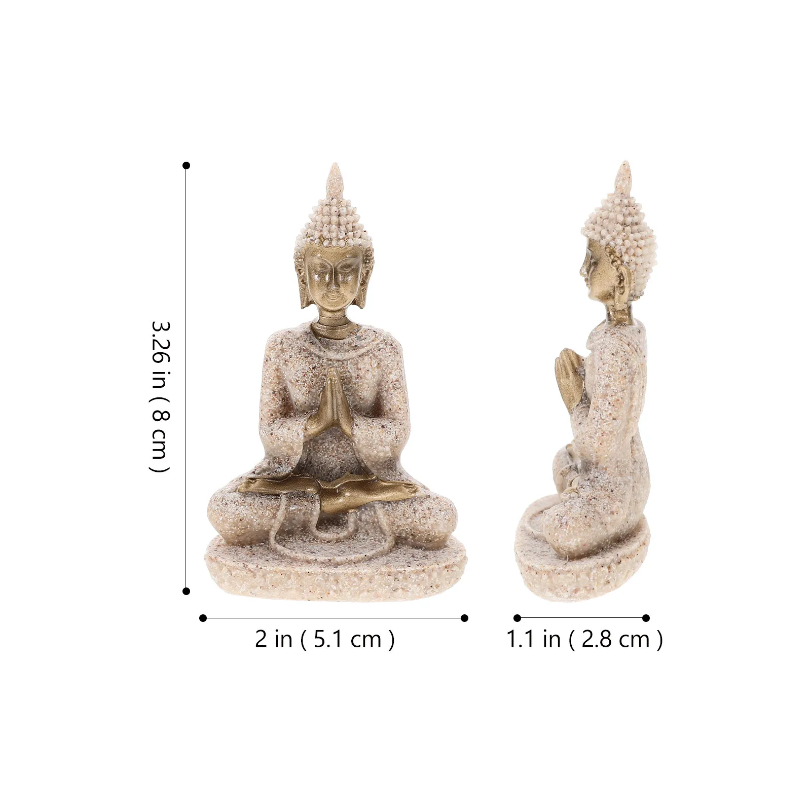 Small Buddha Desktop Statue Resin Craft Retro Decorative Sculpture for Home Office Indoor Decor Zen Buddha Resin Craft Figurine