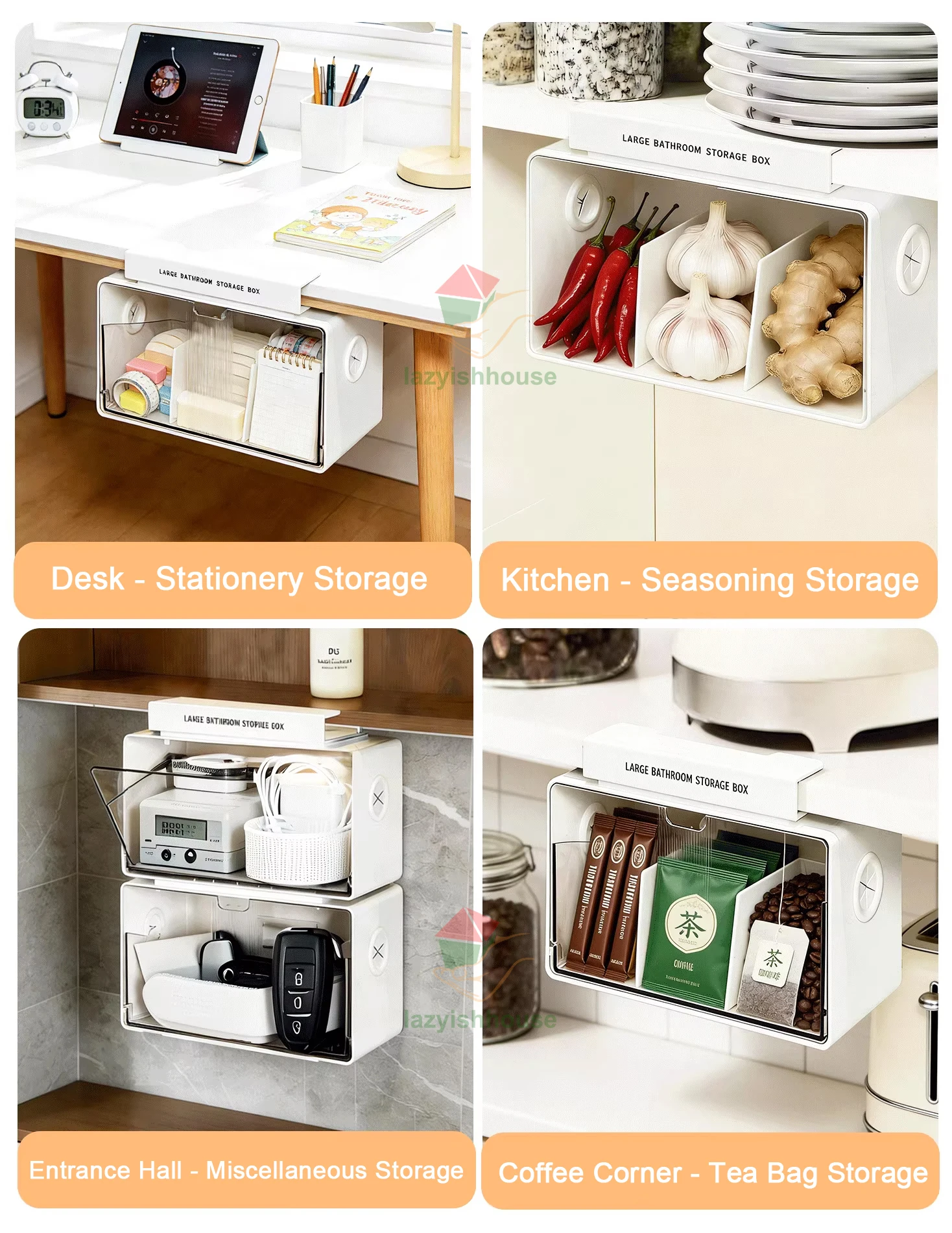 Drawer Style Storage Box Under The Mirror Cabinet Transparent Bathroom Cotton Stick Makeup Cotton Bathroom Pull-Out Storage - view 4