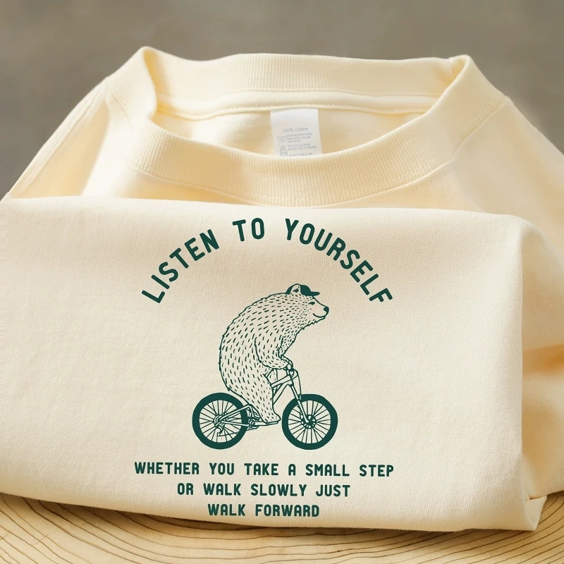 

Футболка с ретро-принтом из чистого хлопка, повседневная, для пар, без бирки, молодежная, модная, летняя одежда