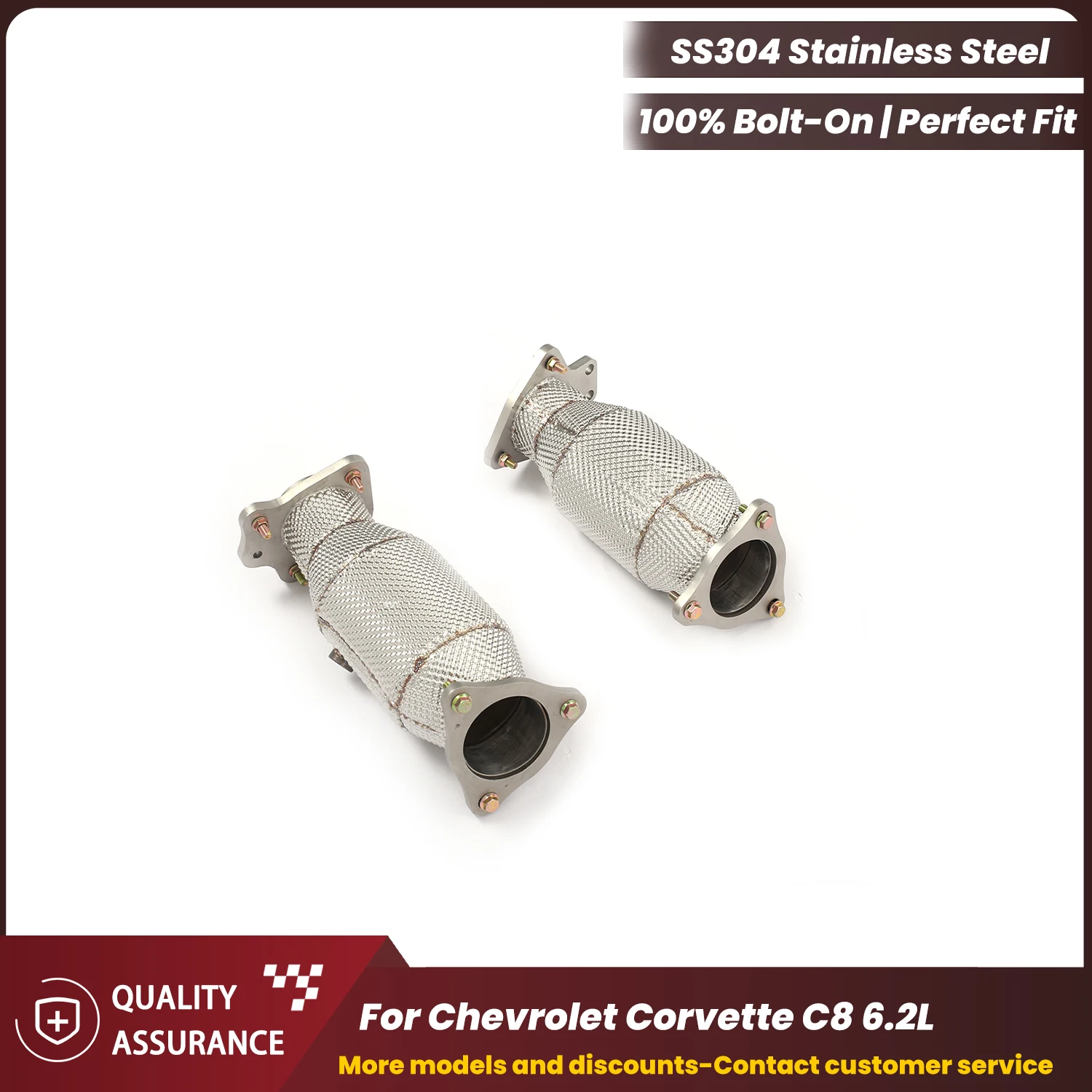 

ECCF Sports Downpipe With Heat Shield For Chevrolet Corvette C8 6.2L Aggressive Sound High Flow Performance Upgrade
