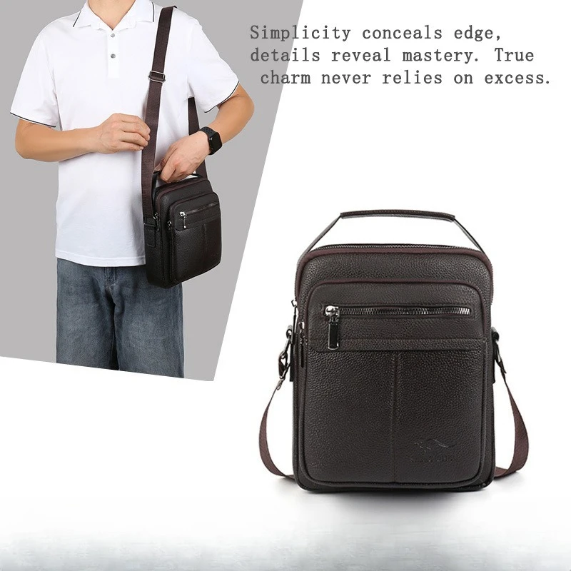 

Мужской вертикальный квадратный рюкзак из искусственной кожи с несколькими карманами, сумка через плечо для путешествий и поездок на работу.