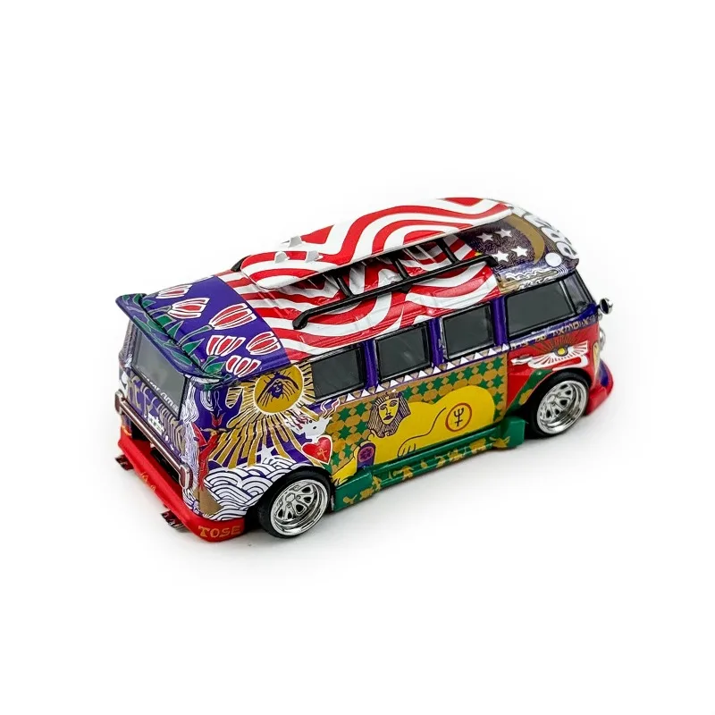 Liberty64 1/64 Nieuwe Volkswagen T1 Woodstock Rock Muziek Legering Speelgoed Motorvoertuig Diecast Metaal Model Geschenken