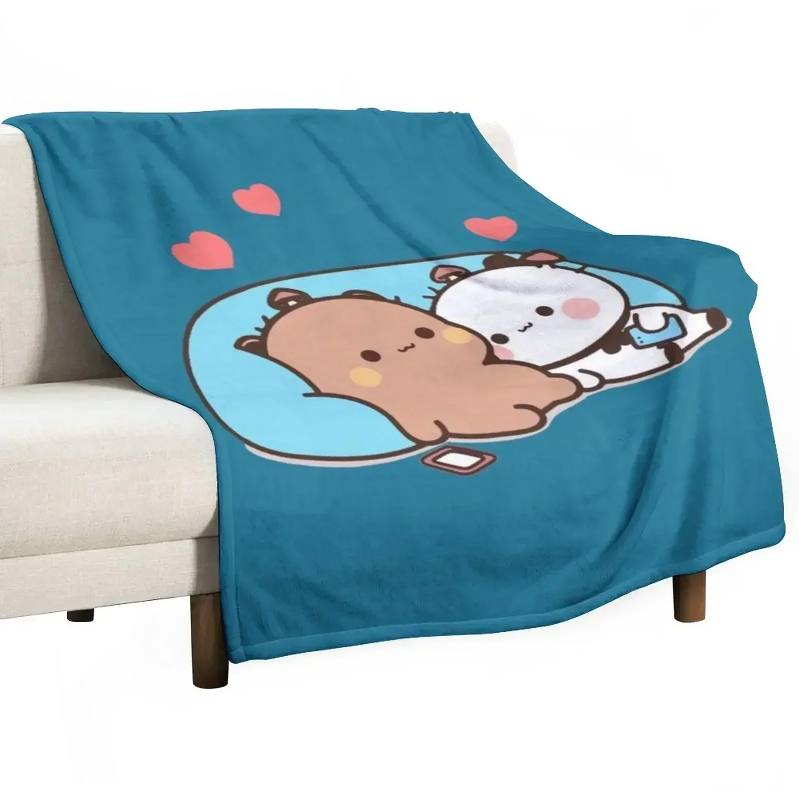 

Bear and Panda Bubu Dudu Balloon Throw Blanket Vintage manga Loose Baby Blankets