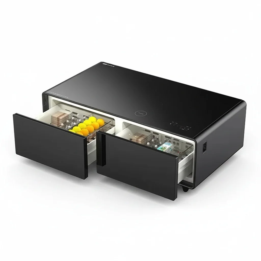 Dual Zone Wine Fridge, Stainless Steel 1295mm, Built-In Wine Cooler, Inverter Compressor Cellar, Smart Coffee Table