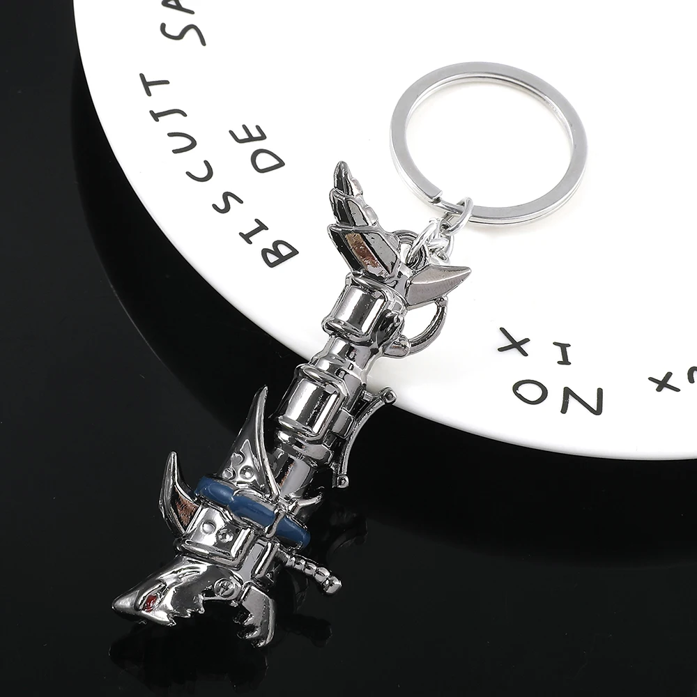 Anime Game Arcane Jinx Cannon Keychain Fashion Cool Car Key Pendant Creative Accessory for Men