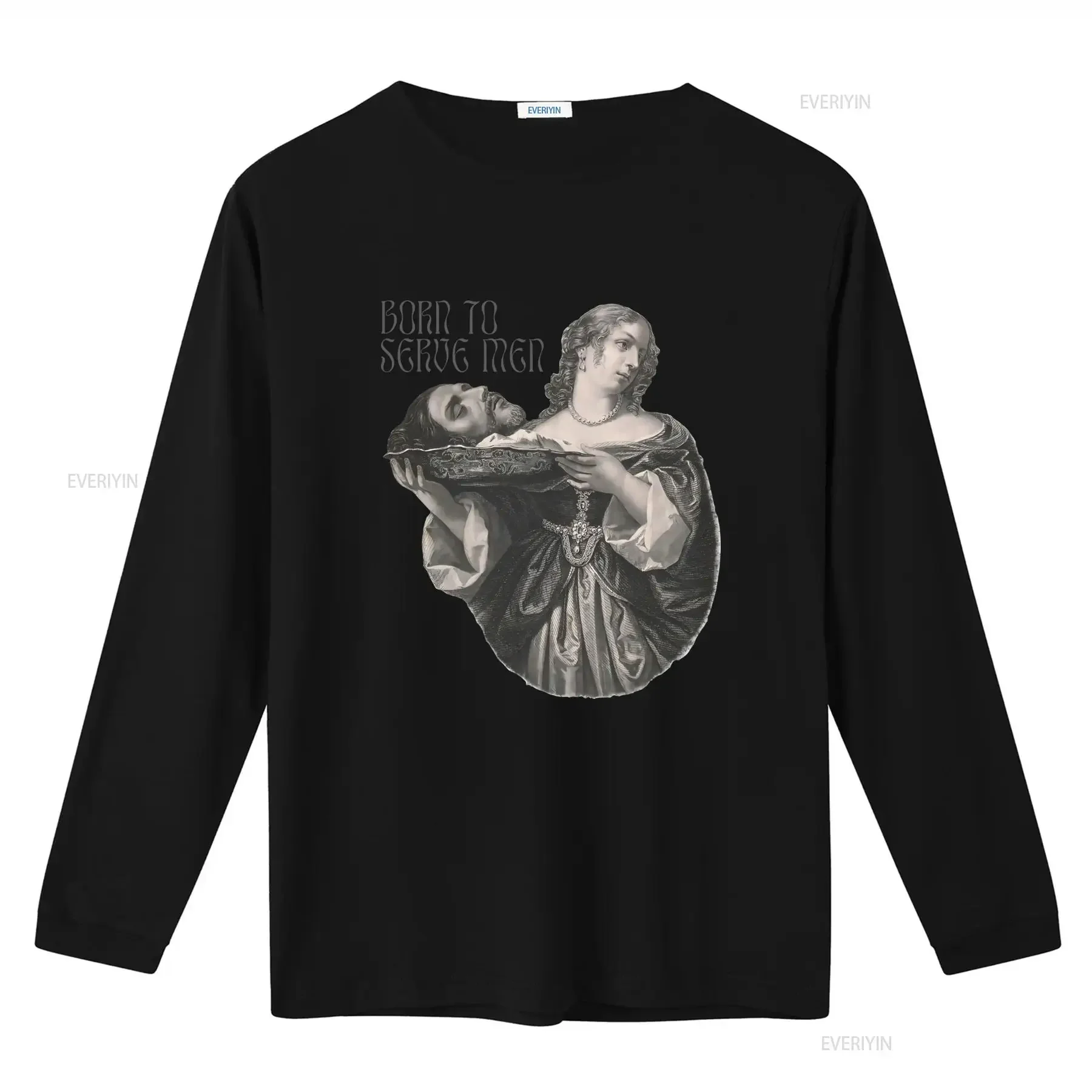 Born to Serve Men Renaissance Art T Shirt Angry Feminist Design for Women's Rights Burn Patriarchy Statement vintage Washed