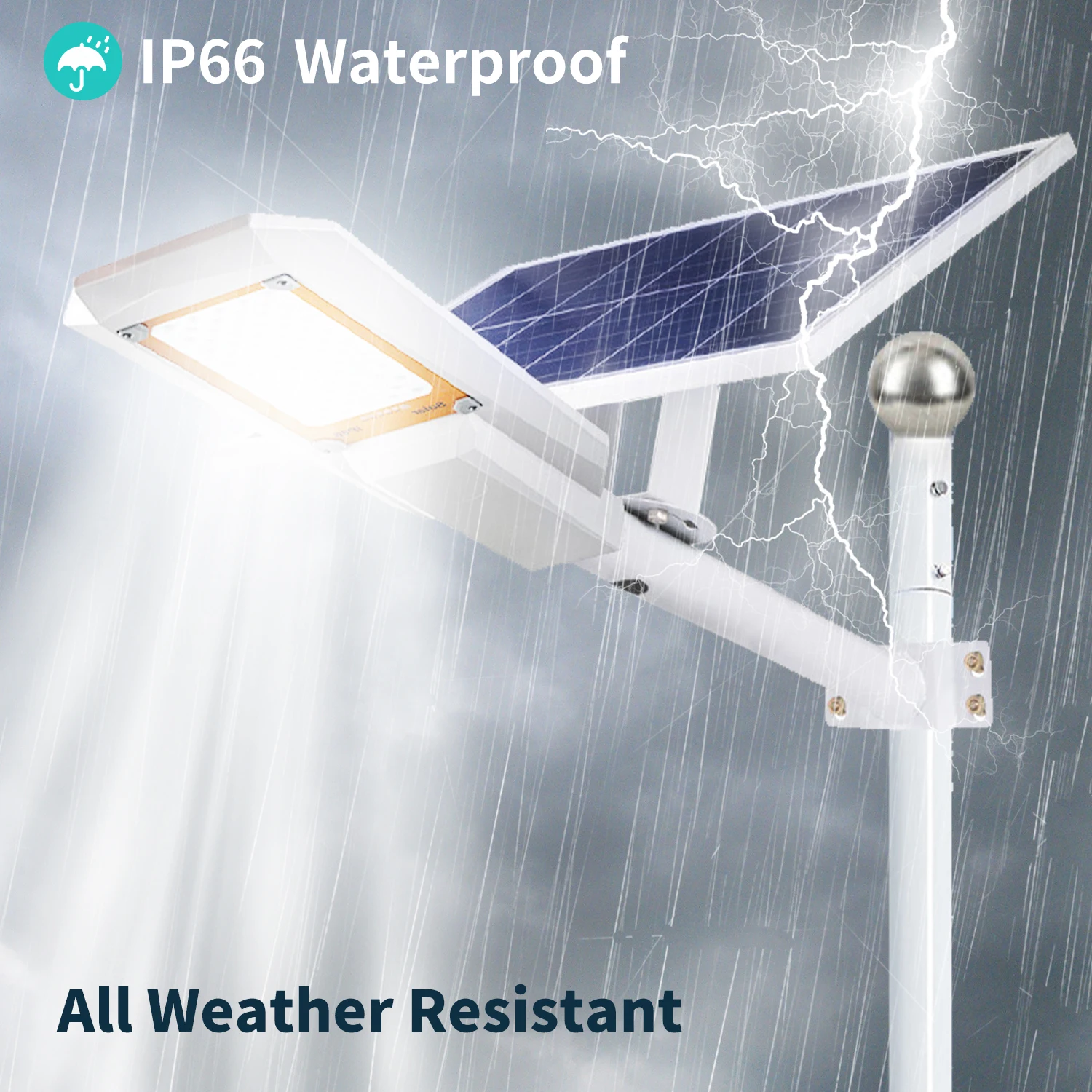 200W Powerful LED Solar Street Light Super Bright Outdoor 25000mah Waterproof Automatic Dusk to Dawn Lamp For Garage Garden Wall