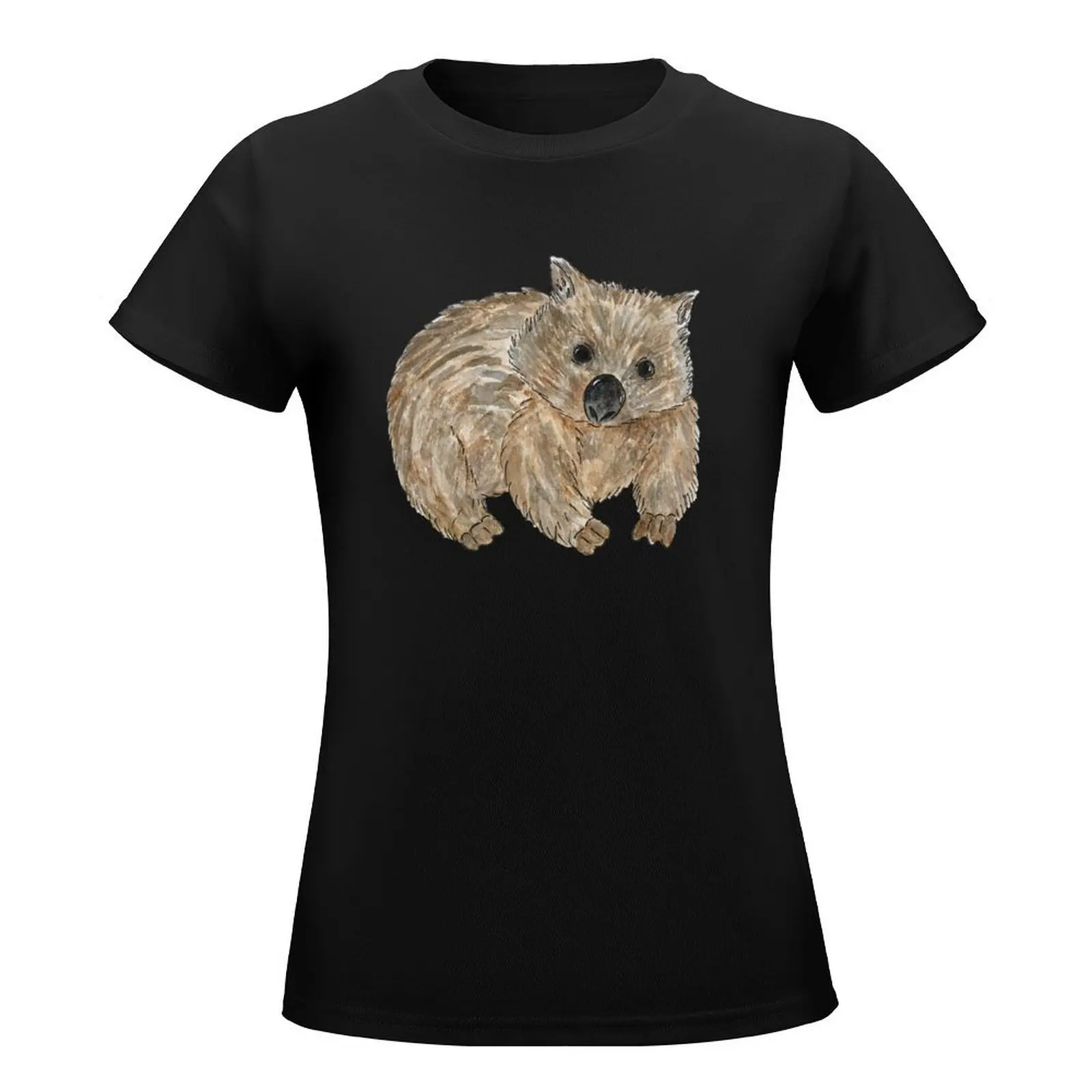 Wombat - Australian Animal painting T-Shirt tees summer tops plus size t shirts for Women loose fit