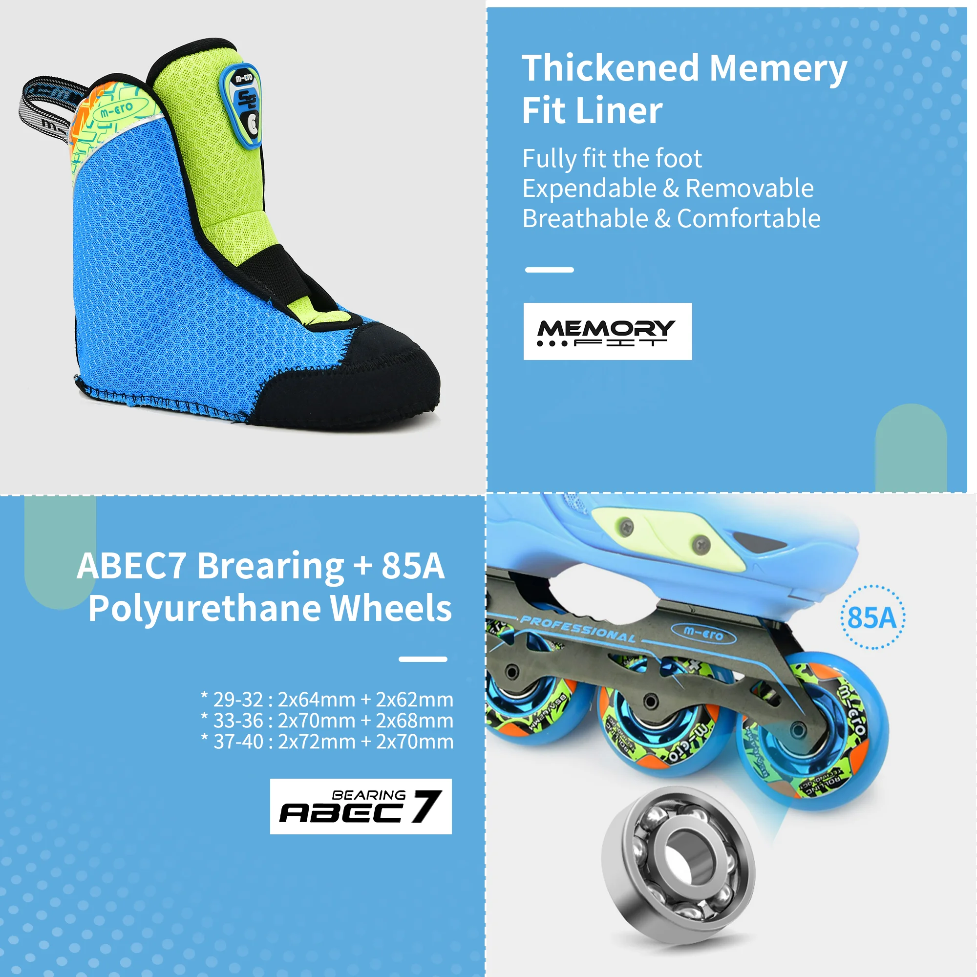 Micro Oneindige Se, Verstelbare Inline Skate Voor Junior Professionele Freestyle Rolschaatsen Kampioenschappen, Hi-Lo Wielen Setup