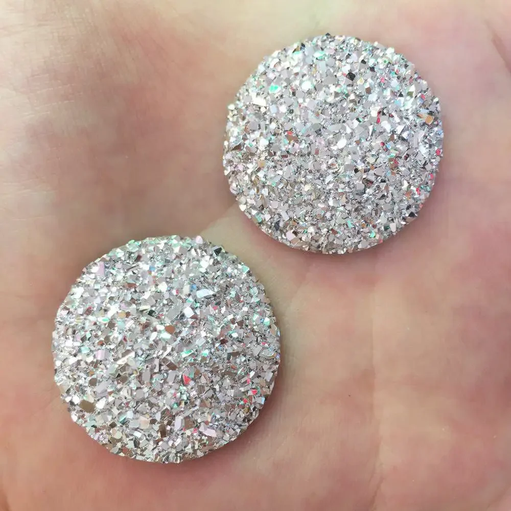 8PCS Shiny AB Resin 30mm Ore Round Gem Flatback Rhinestone DIY Wedding Appliques Accessories Crafts SR97*2