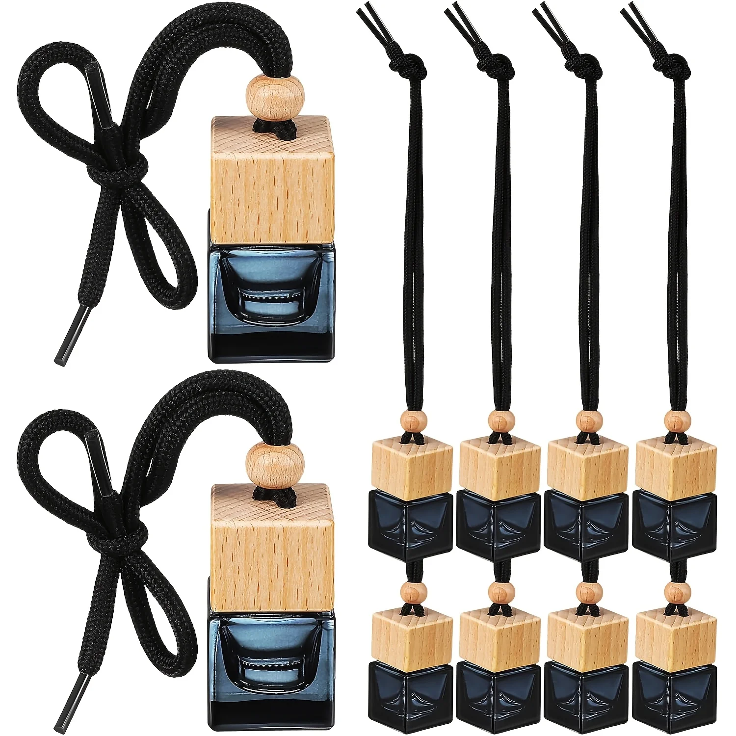 10 Stück 8ml Leere Ätherische Öl-Diffusor-Flaschen, Nachfüllbare Hängende Parfümflasche für Auto-Luftreiniger, Aromatherapie-Duft-Ornament – Detail 1