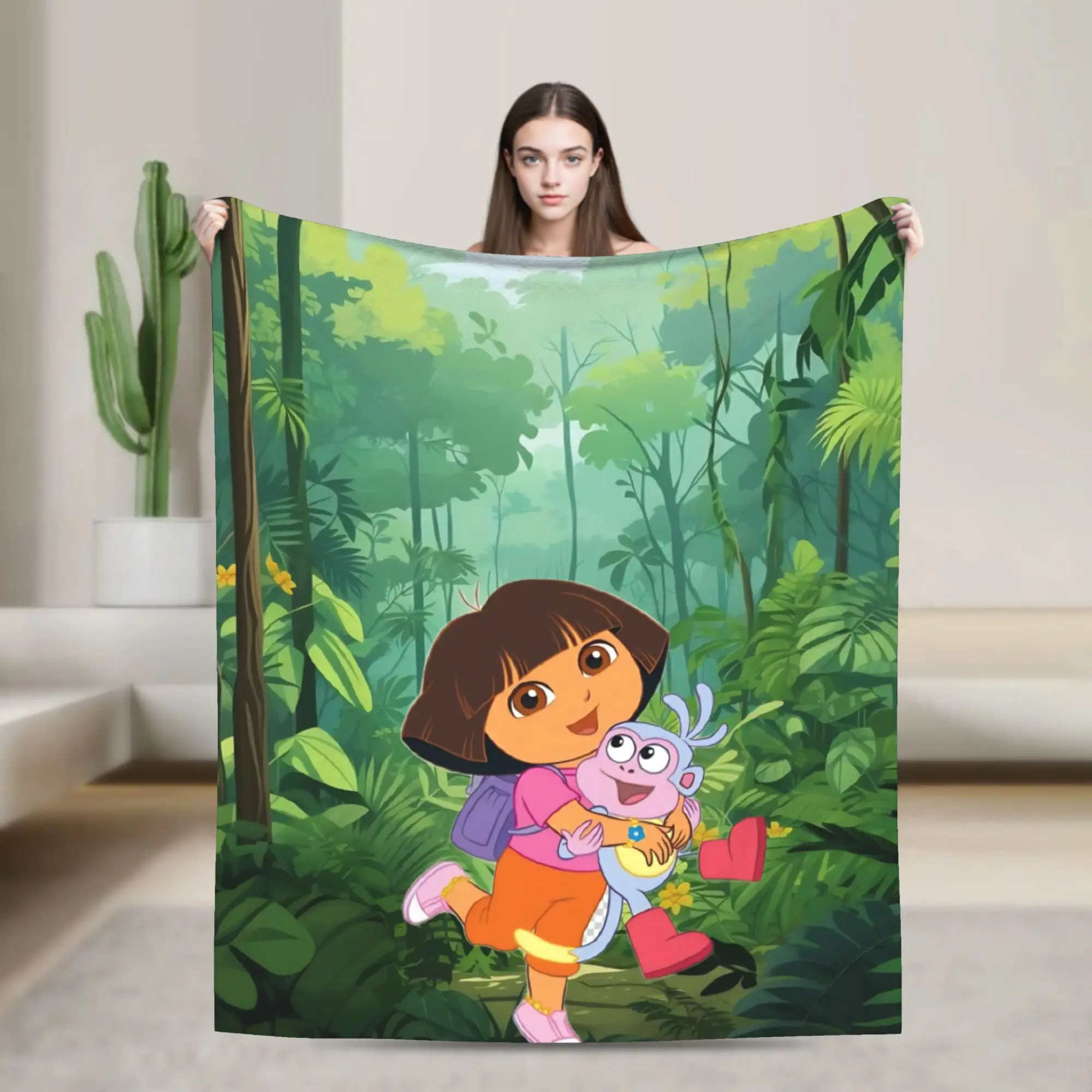 D-Doras The Explorers Throw Blanket for Couch  Soft Cozy Plush Blanket 50x60 Inches Multi-size Bedspreads for All Seasons