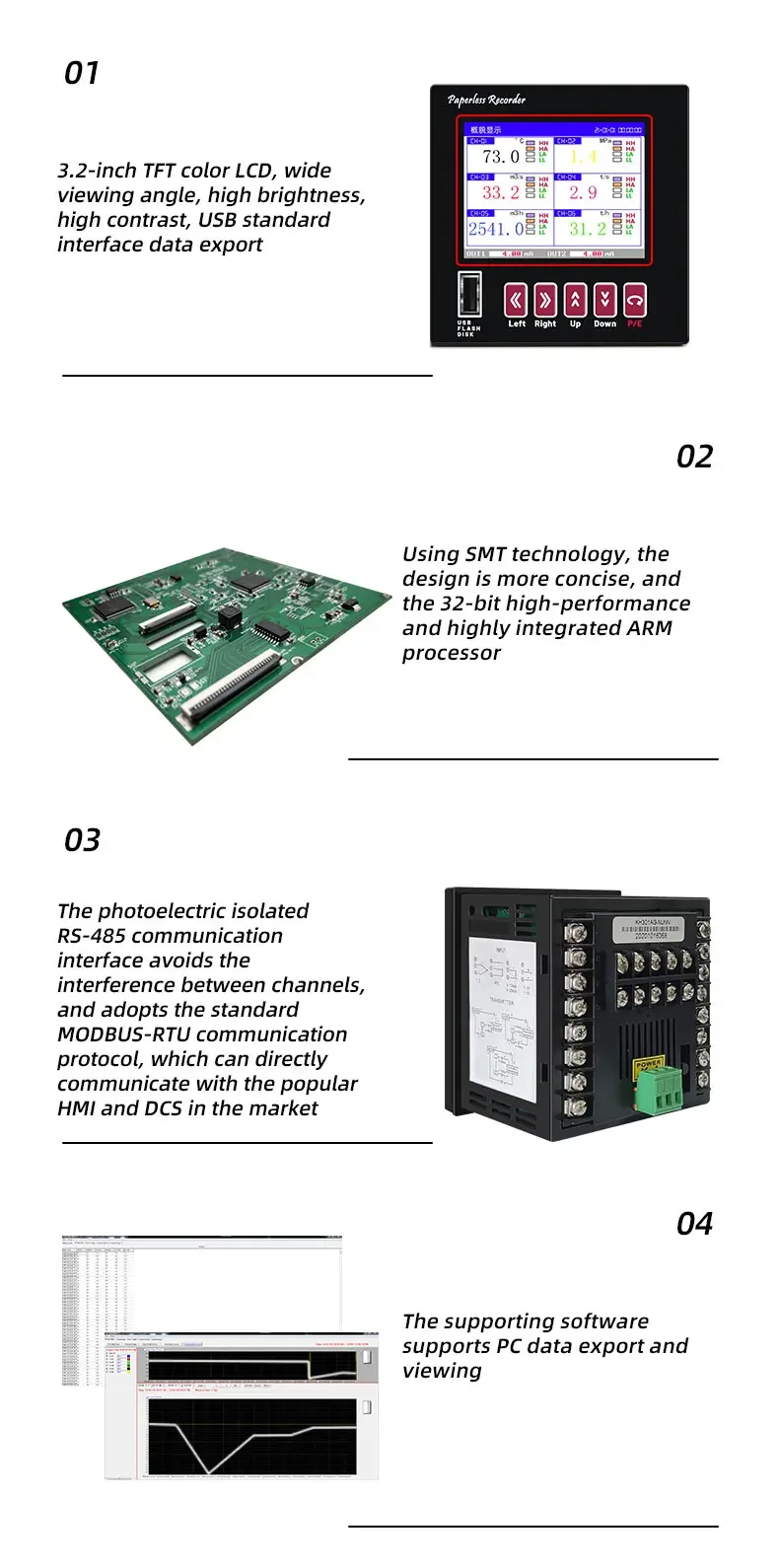 Economic High Temperature Humidity 6 10 24 Channels Digital Thermometer Data Logger paperless temperature recorder