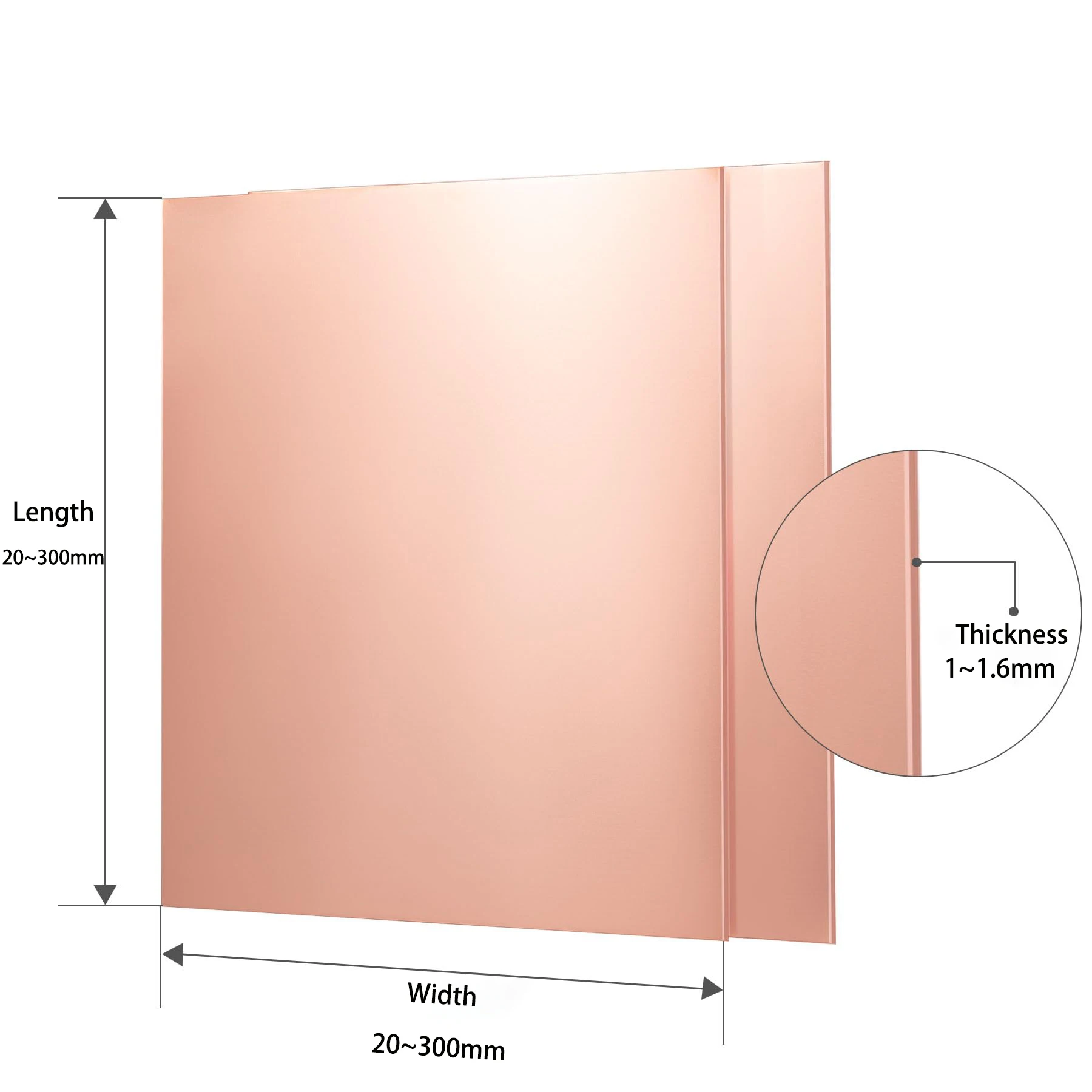 Pure Copper Sheet Thick 1mm -1.6mm 100x100mm 150x150mm Cu Metal Sheet Foil Plate Copper Sheet Cutting CNC Frame Model Mould DIY