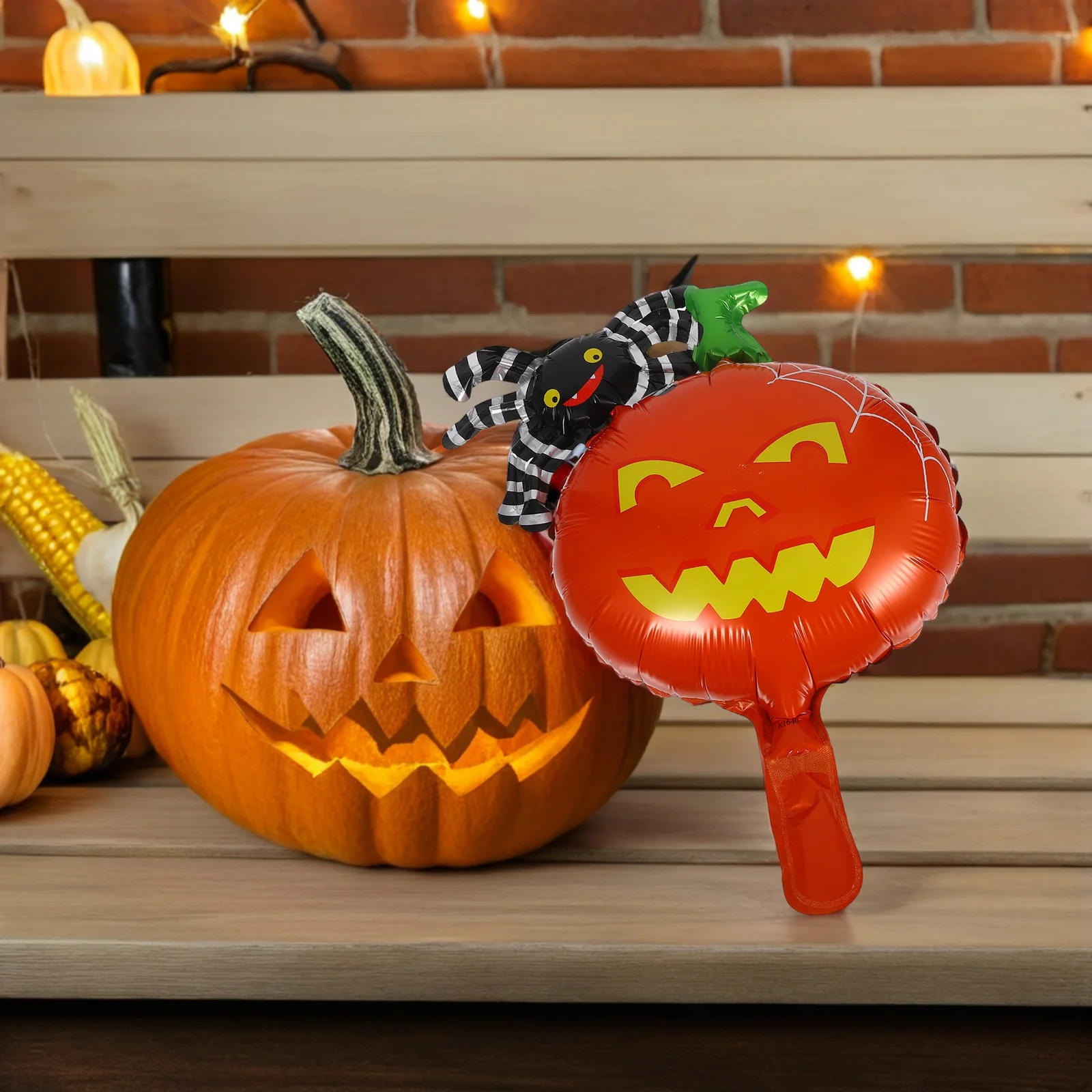 

10pcs Pumpkin Spider Aluminum Foil Halloween Decoration Supplies Bright Happy Atmosphere Home Bar Club Spider Pumpkin Party