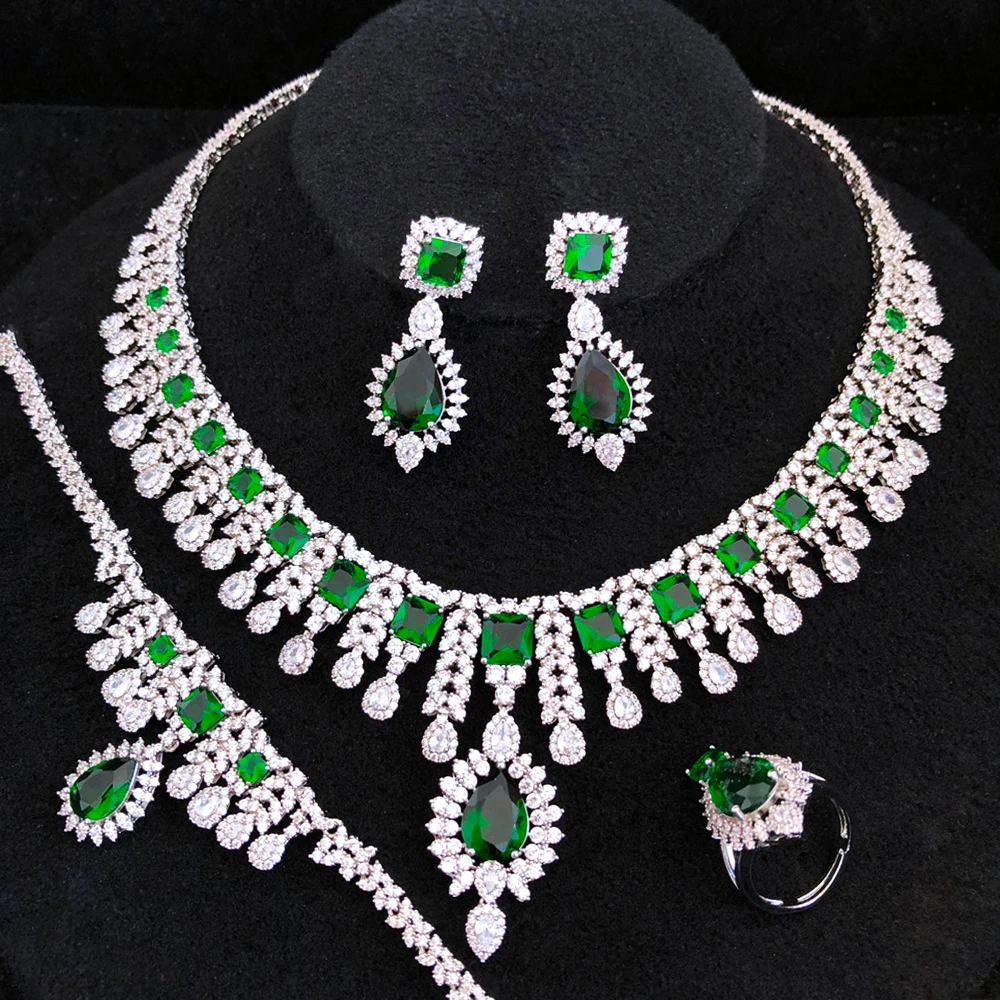 

GODKI Luxury SAUDI ARABIA HIGH Jewelry Sets For Women Wedding Necklace Earring Set Cubic Zircon Dubai Bridal jewelry Set 2020