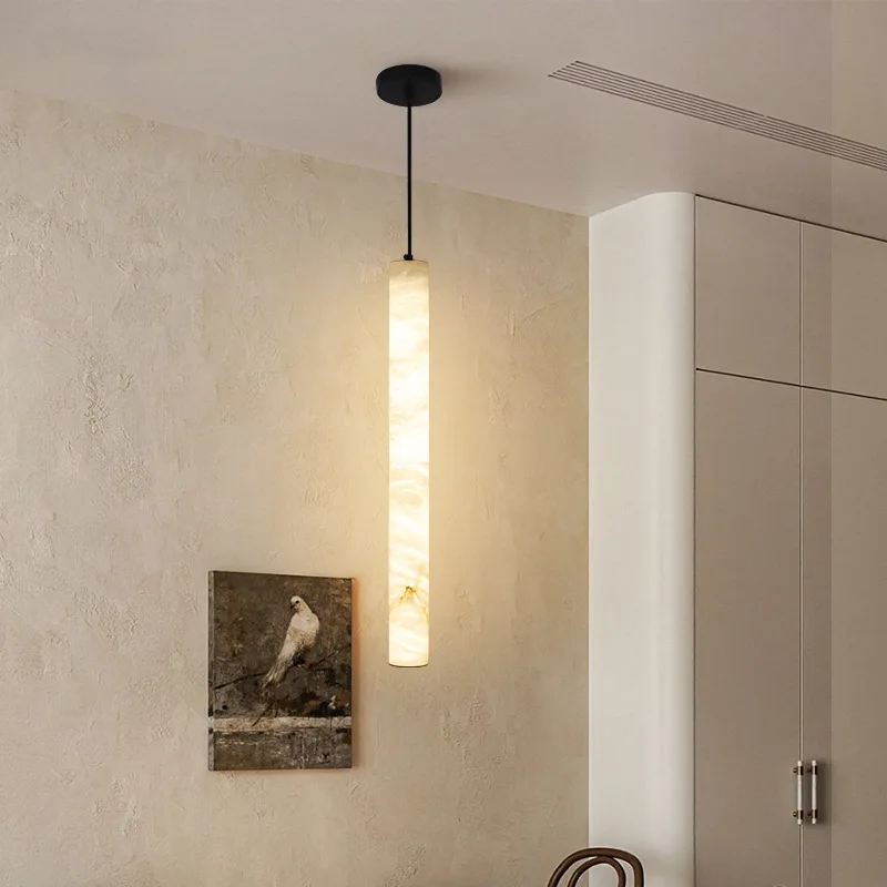 Modern All Copper Marble Pendant Light LED Living Room Restaurant Bar Counter Bedroom Bedside