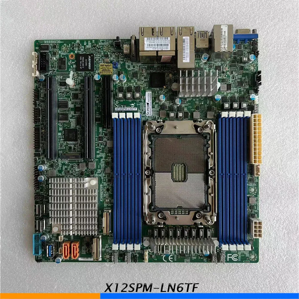 X12SPM-LN6TF Server Motherboard For Supermicro LGA-4189/2*10GB DDR4-3200MHz M-ATX C621P 12V DC High Quality