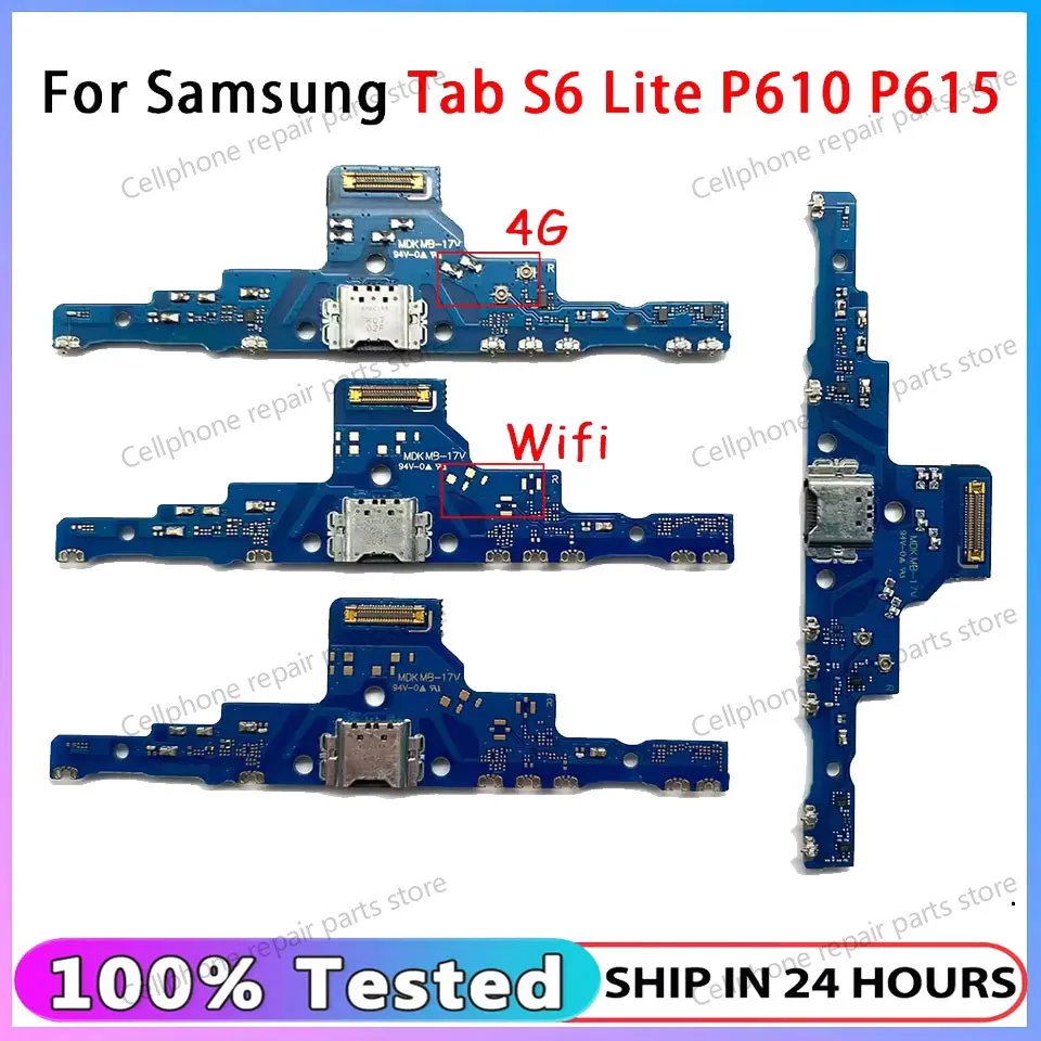 

Tested USB Charging Port Mic Microphone Dock Connector Board Flex Cable Repair Parts For Samsung Tab S6 Lite P610 P615