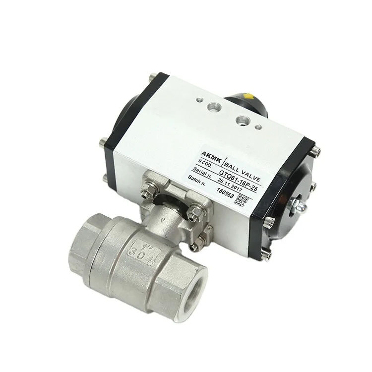 Valvola a sfera a filettatura Valvola a sfera per idropulitrice Attuatore neumatico Valvola a sfera a 3 pezzi