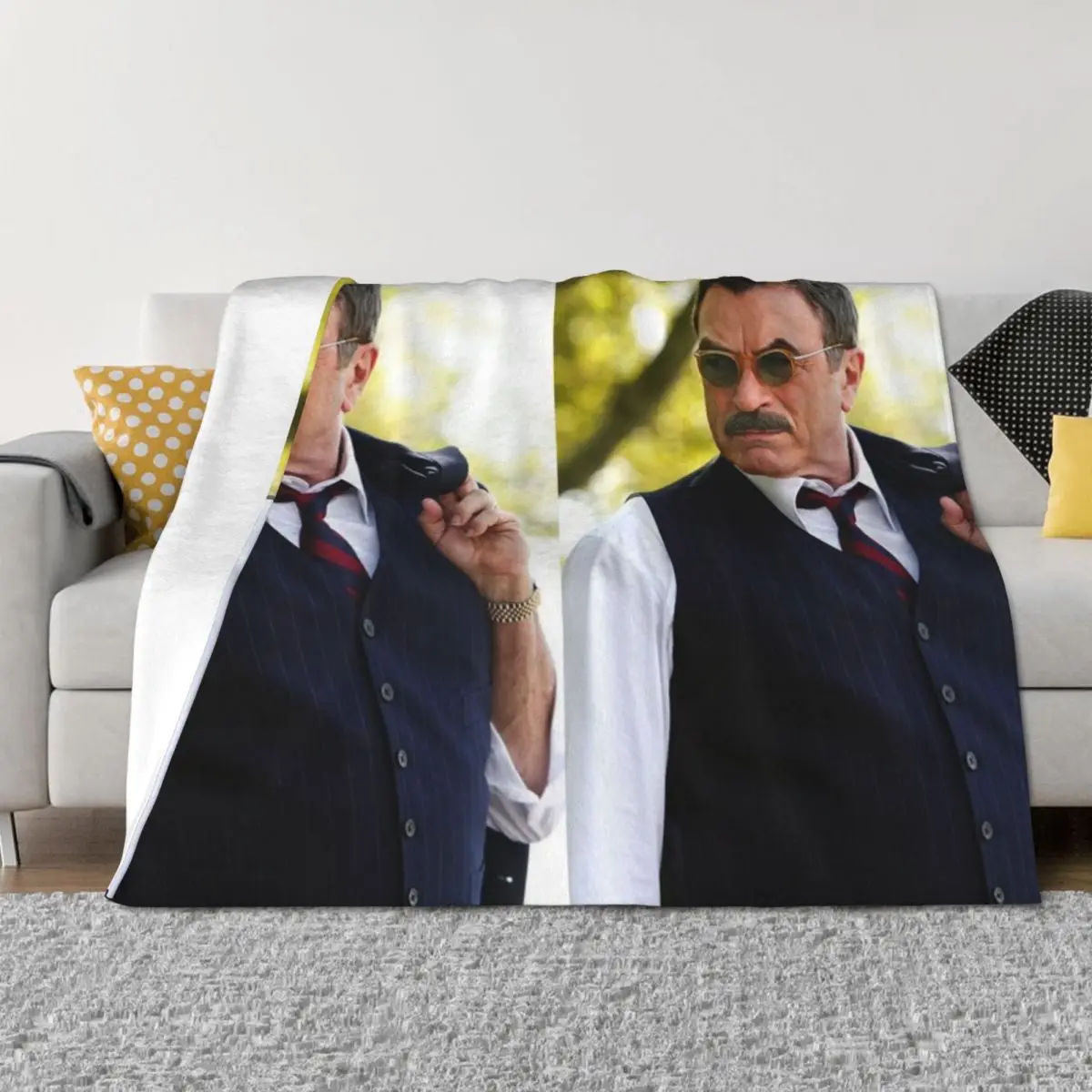 

Tom Selleck actor Throw Blanket Retros blankets ands Sofa Quilt bed plaid Blankets