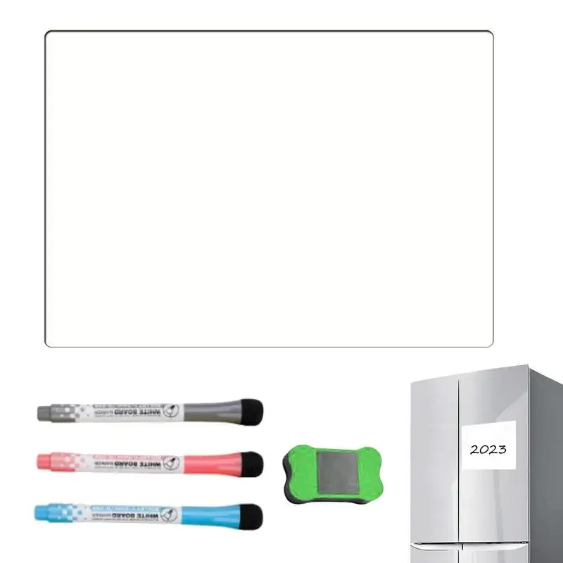 A3 Size Flexible Magnetic Whiteboard Fridge Soft Magnets Dry Wipe WhiteBoard Writing Record Board Magnetic Marker Pen Eraser