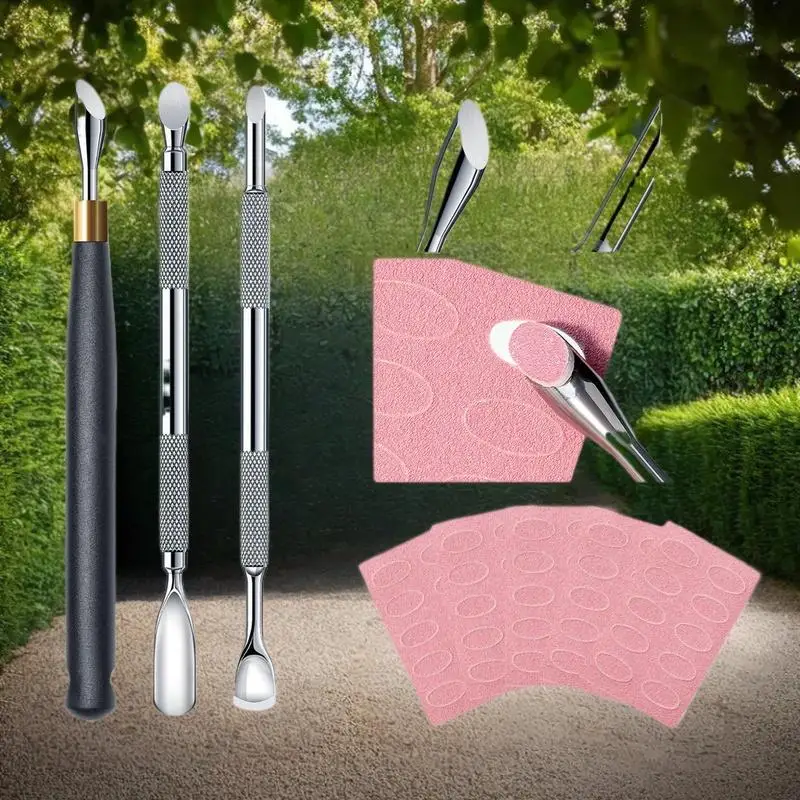 5/10Sheet Nail Cuticle Pusher Self-adhesive Sand 100#180#240# Flake File Trimming Nails Pre Polishing Sandpaper Set ManicureTool