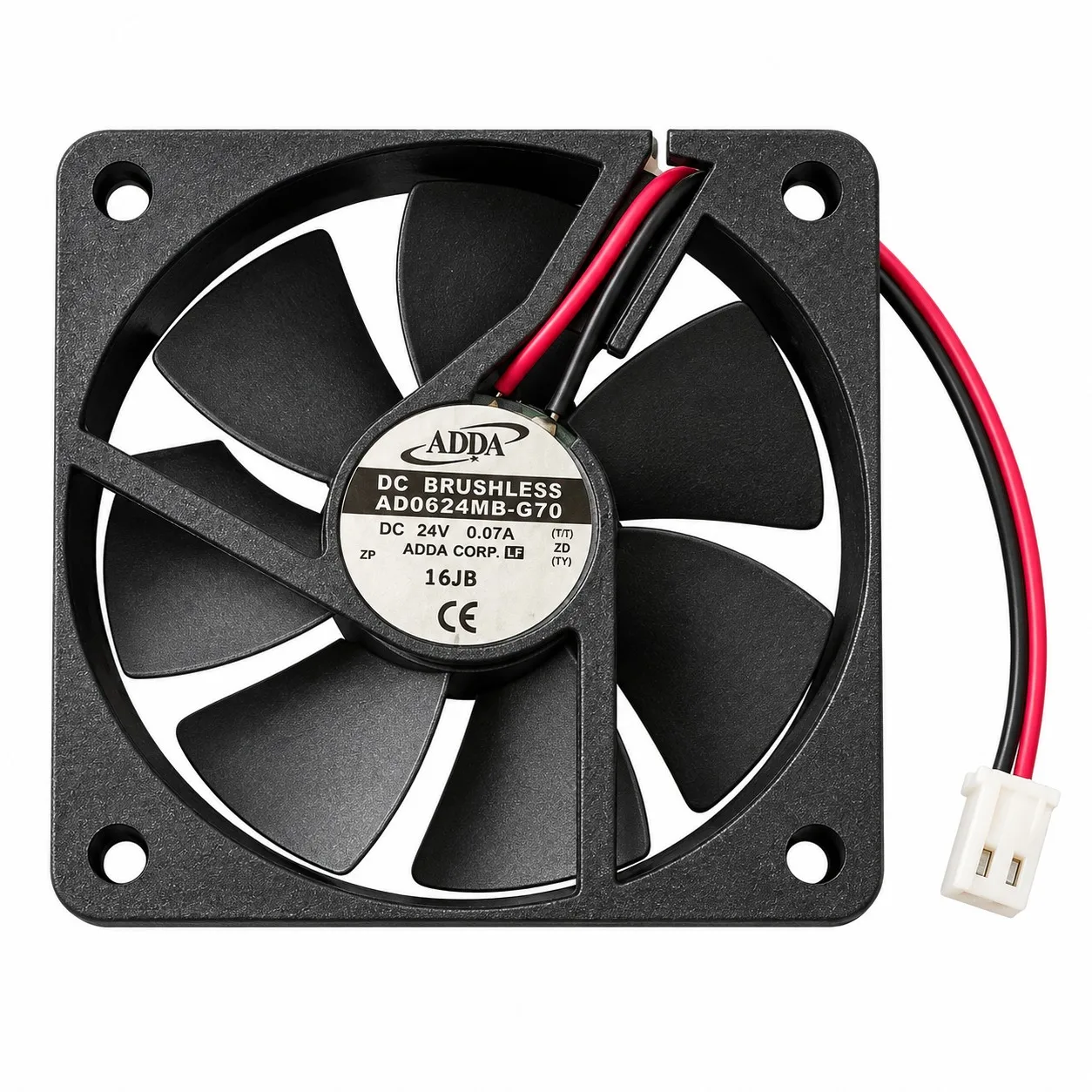 AD0624MB-G70 DC Cooling Fan 60x60x10mm 6010 24V 0.07A 2-Wire for ADDA