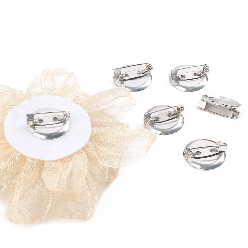 

15-35mm Brooch Base with Clip and Safety Pin Cabochon Blanks Trays Cameo Cabochon Base Setting Supplies For DIY Jewelry Making